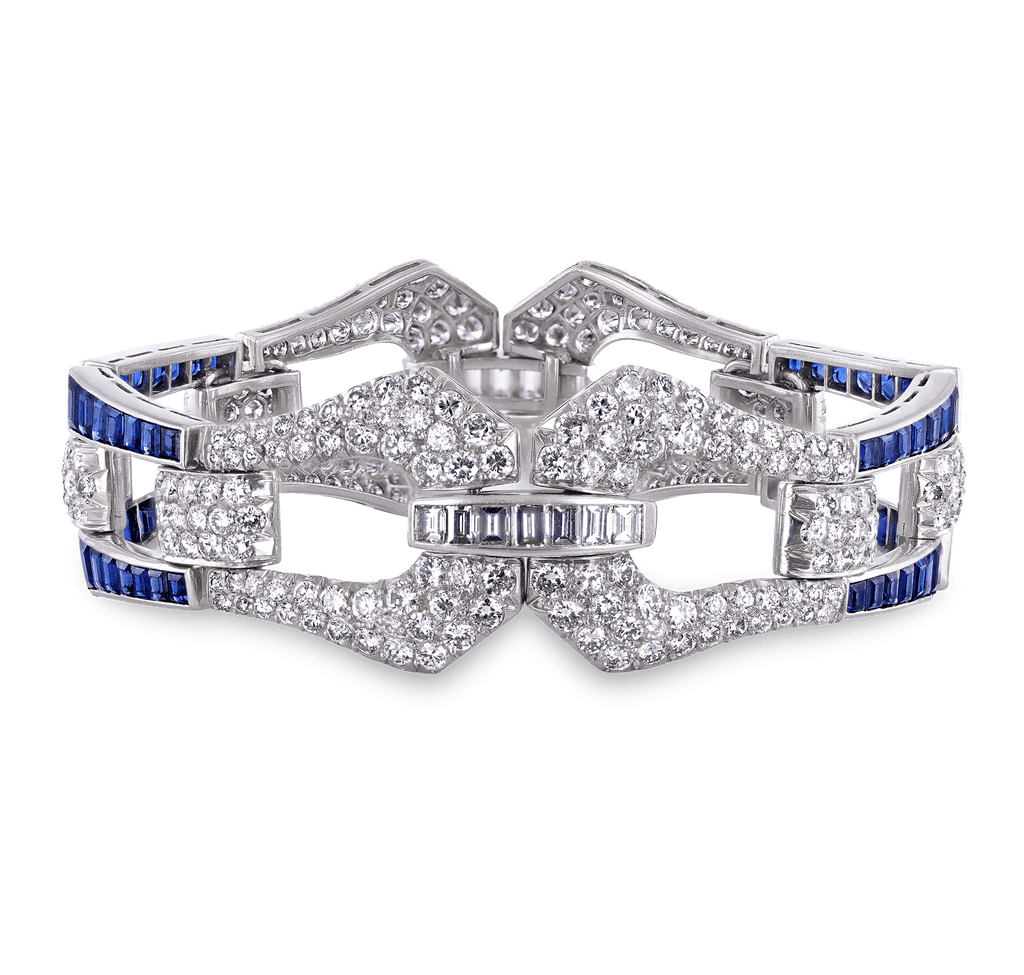 Art Deco Diamond and Sapphire Bracelet