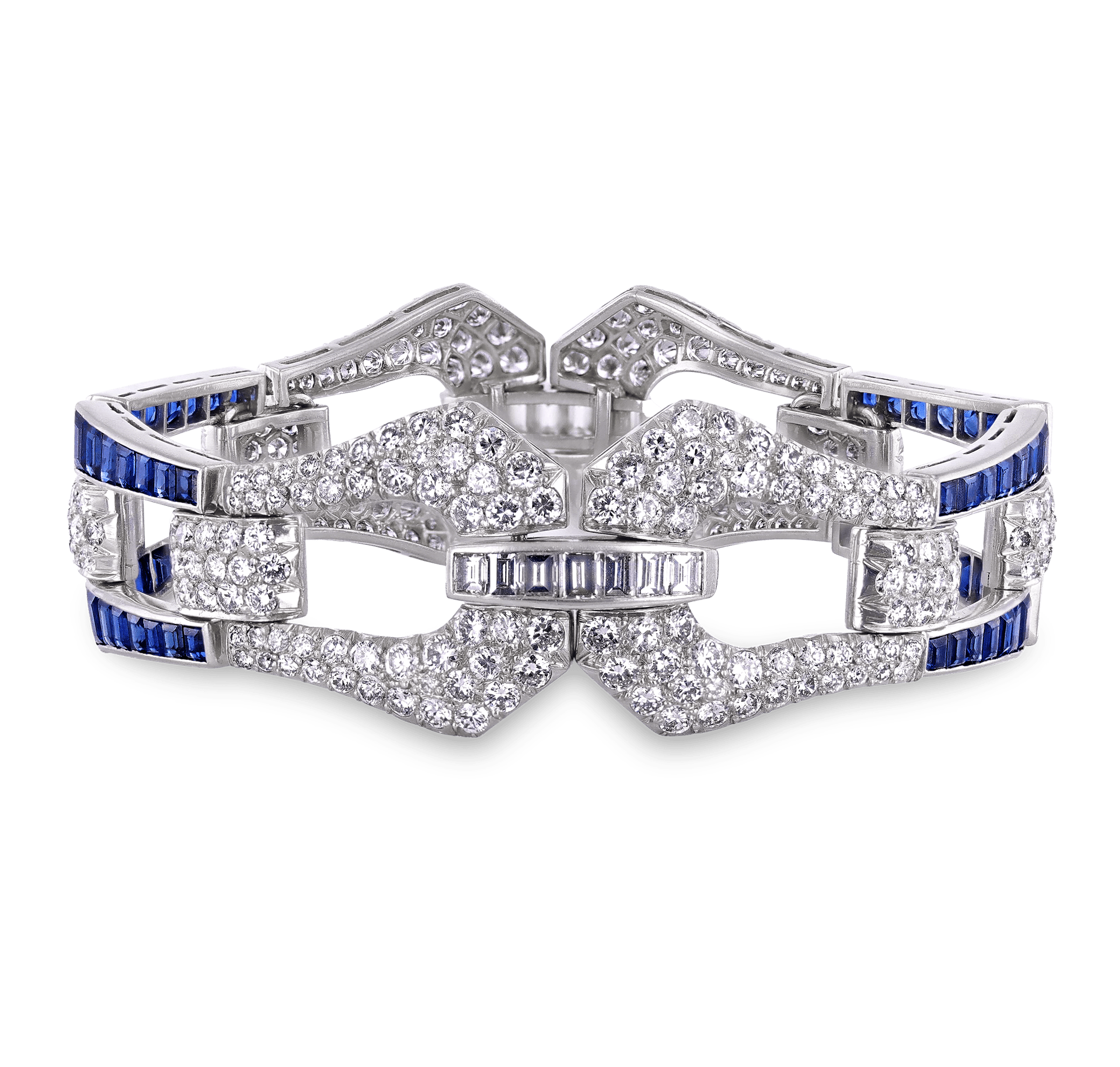 Art Deco Diamond and Sapphire Bracelet