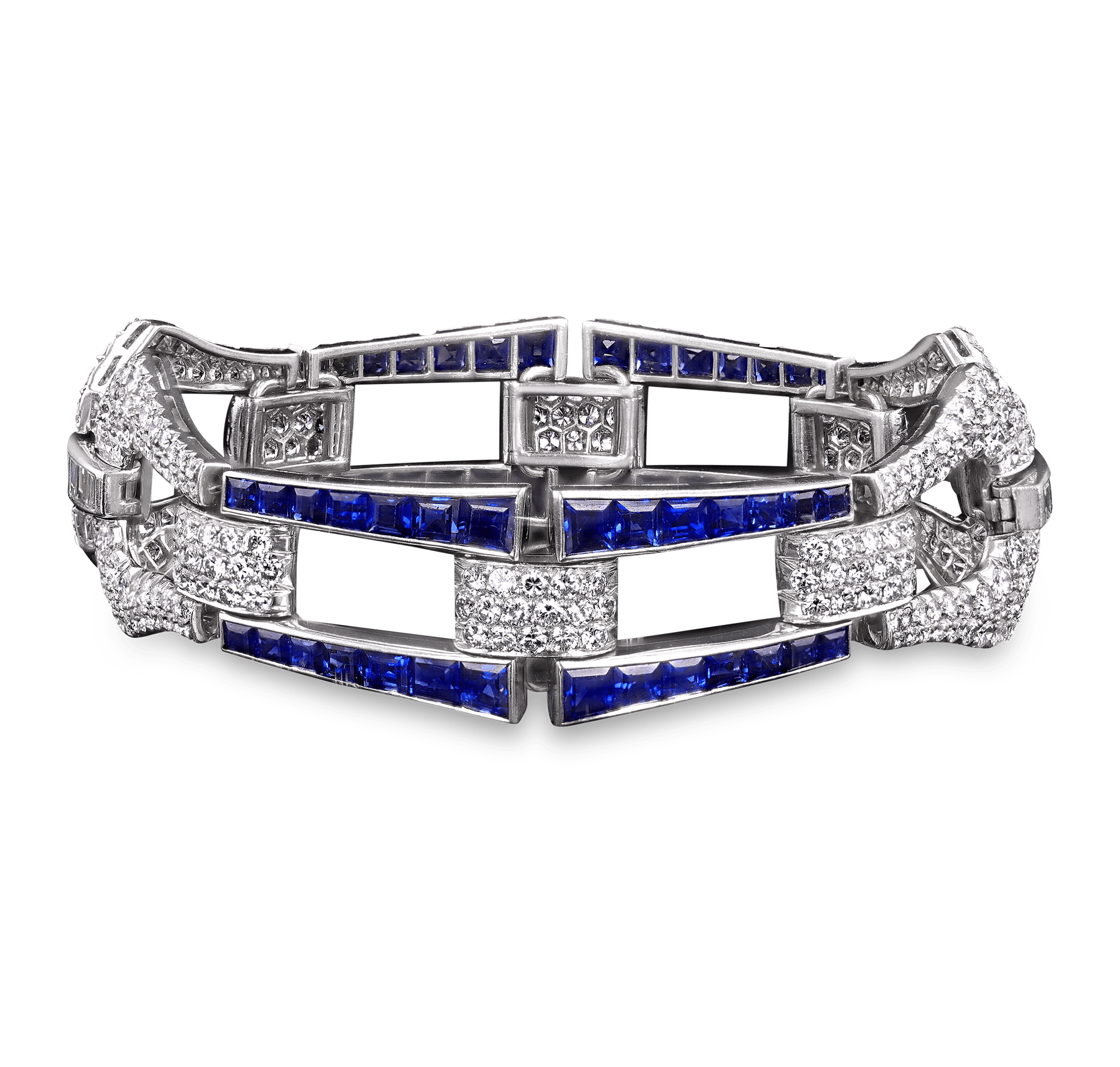 Art Deco Diamond and Sapphire Bracelet