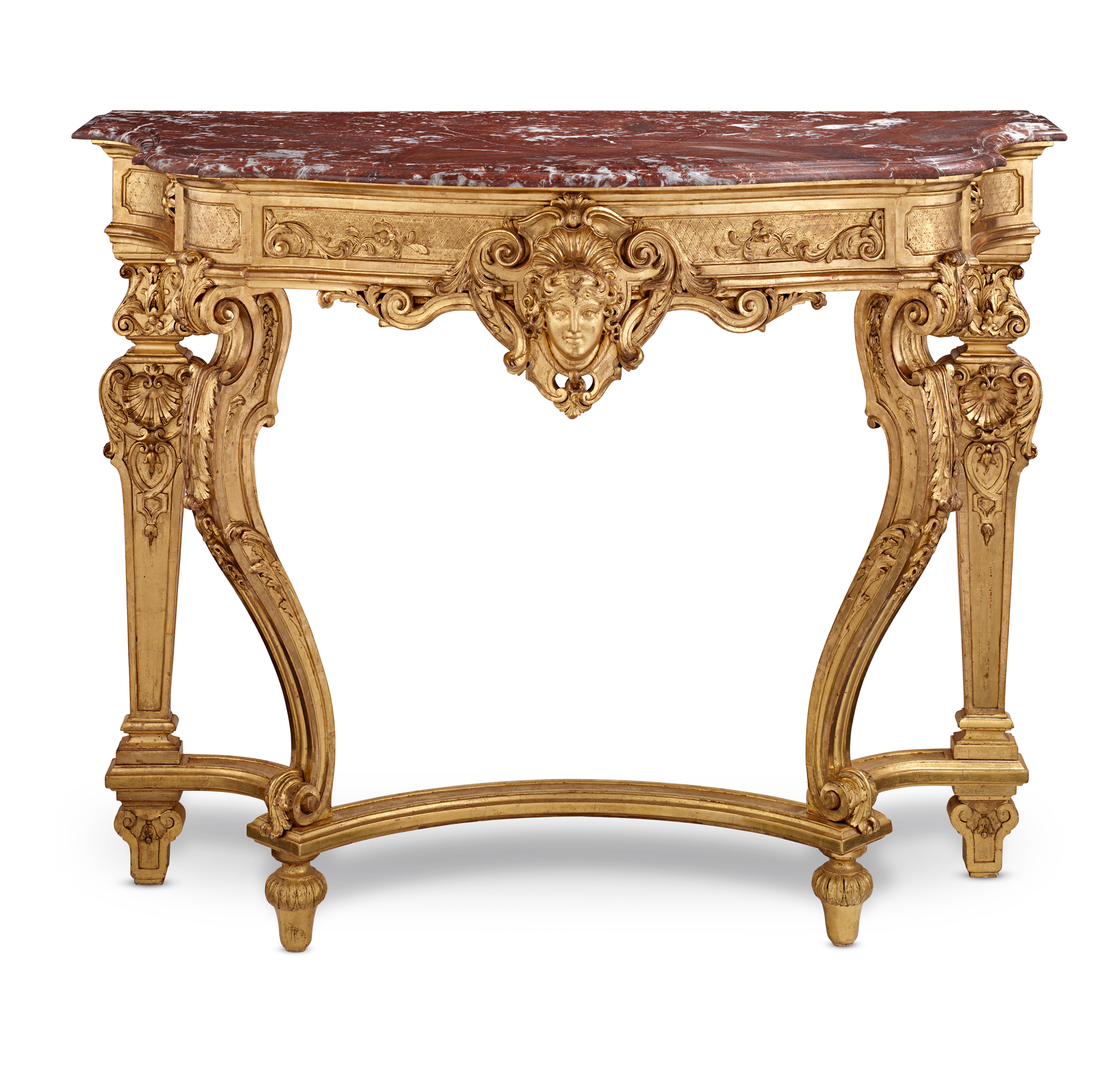 Louis XVI-Style Giltwood Console Table