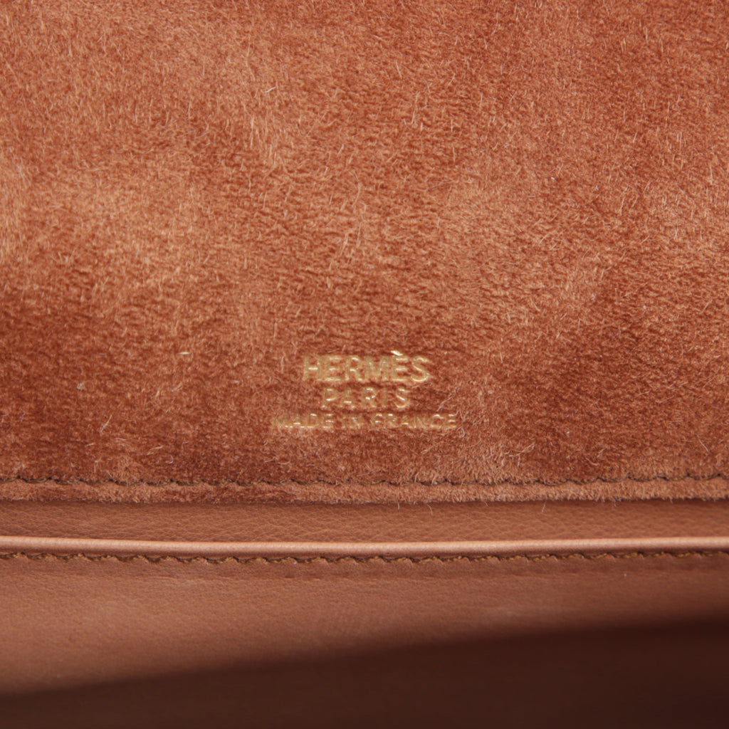 HERMÈS Kelly Pochette Doblis Suede Gold hardware Square