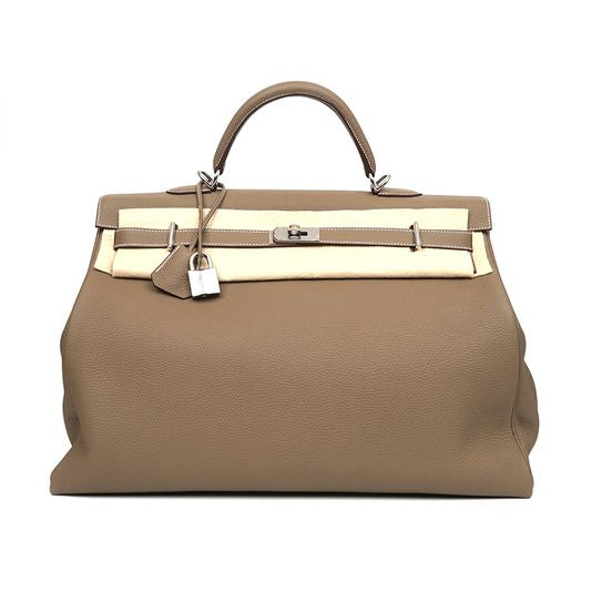 Hermes Etoupe Voyage Kelly 50 Bag
