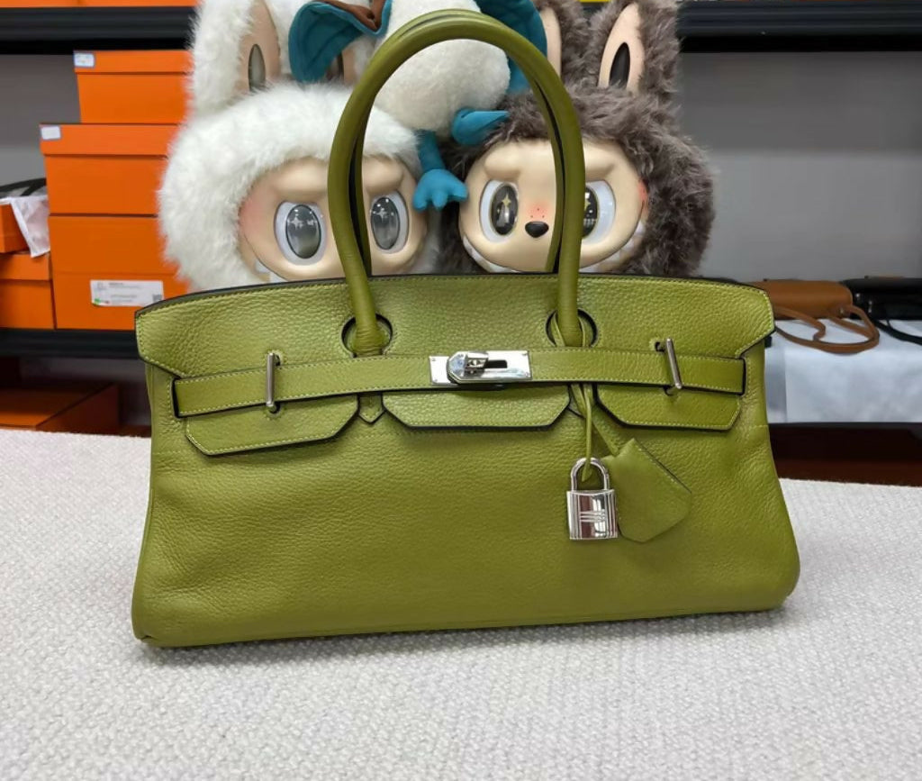 Hermes Birkin Shoulder Vert Chartruese Clemence Leather Palladium Hardware