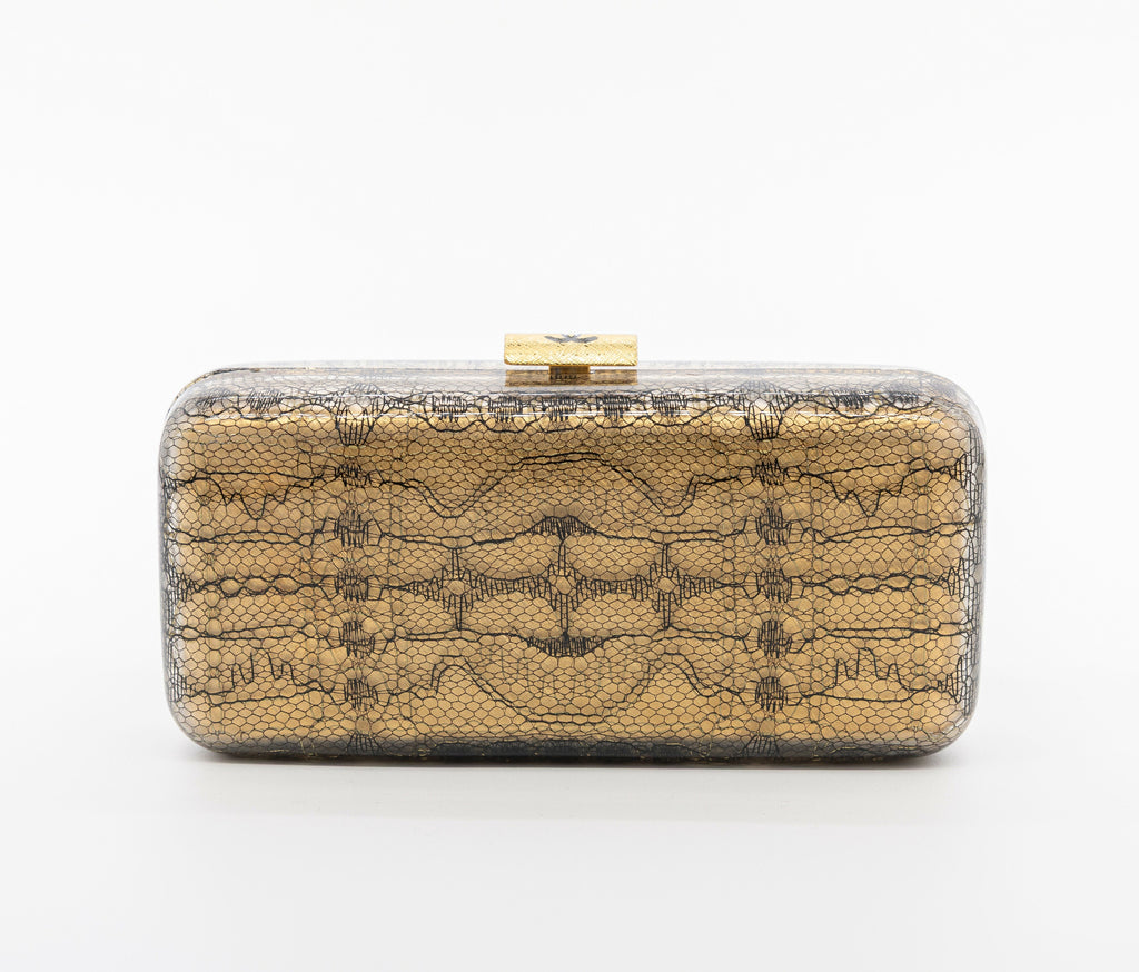 Chanel Vintage 2004-2005 Lace Gold Minaudière