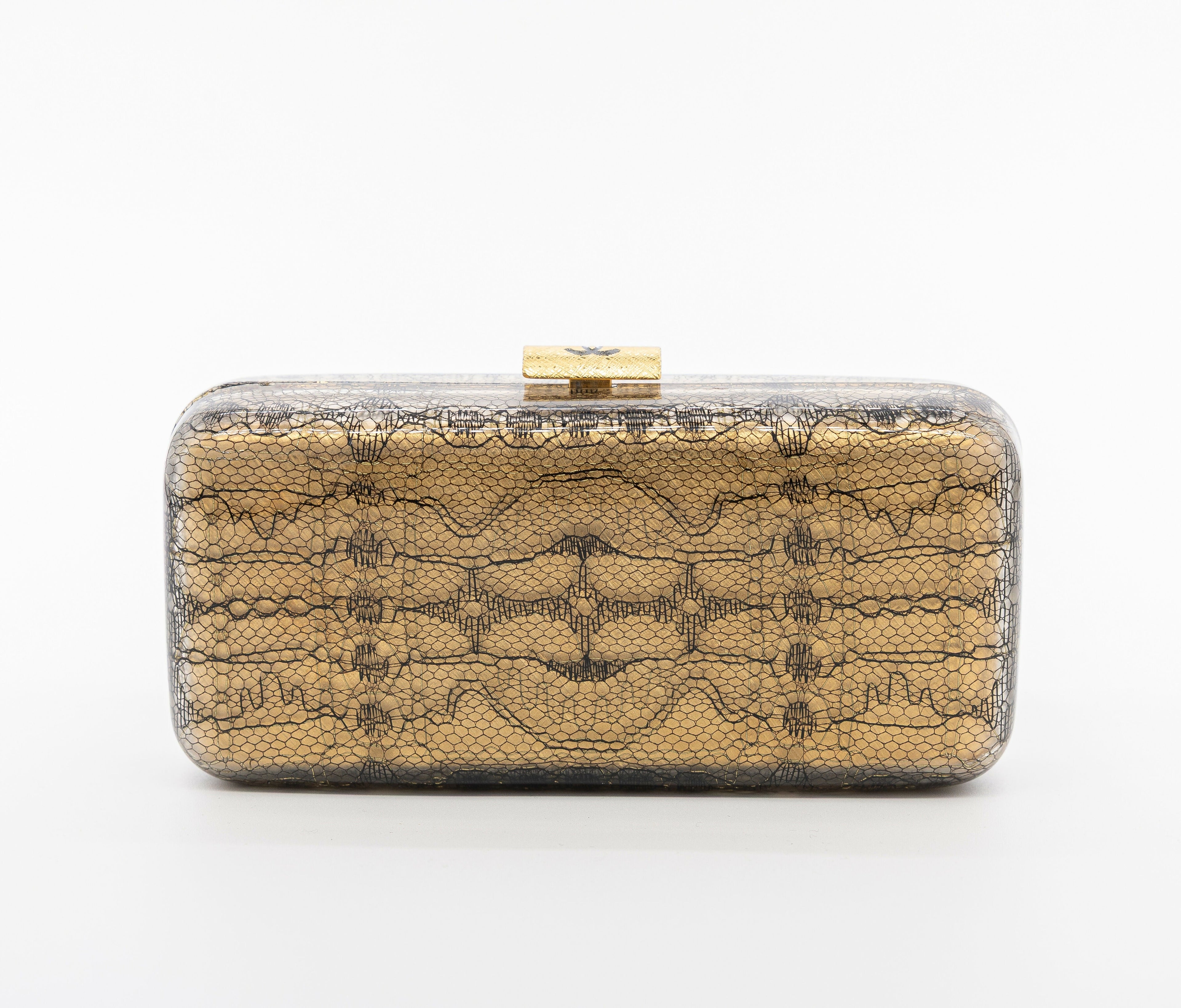 Chanel Vintage 2004-2005 Lace Gold Minaudière