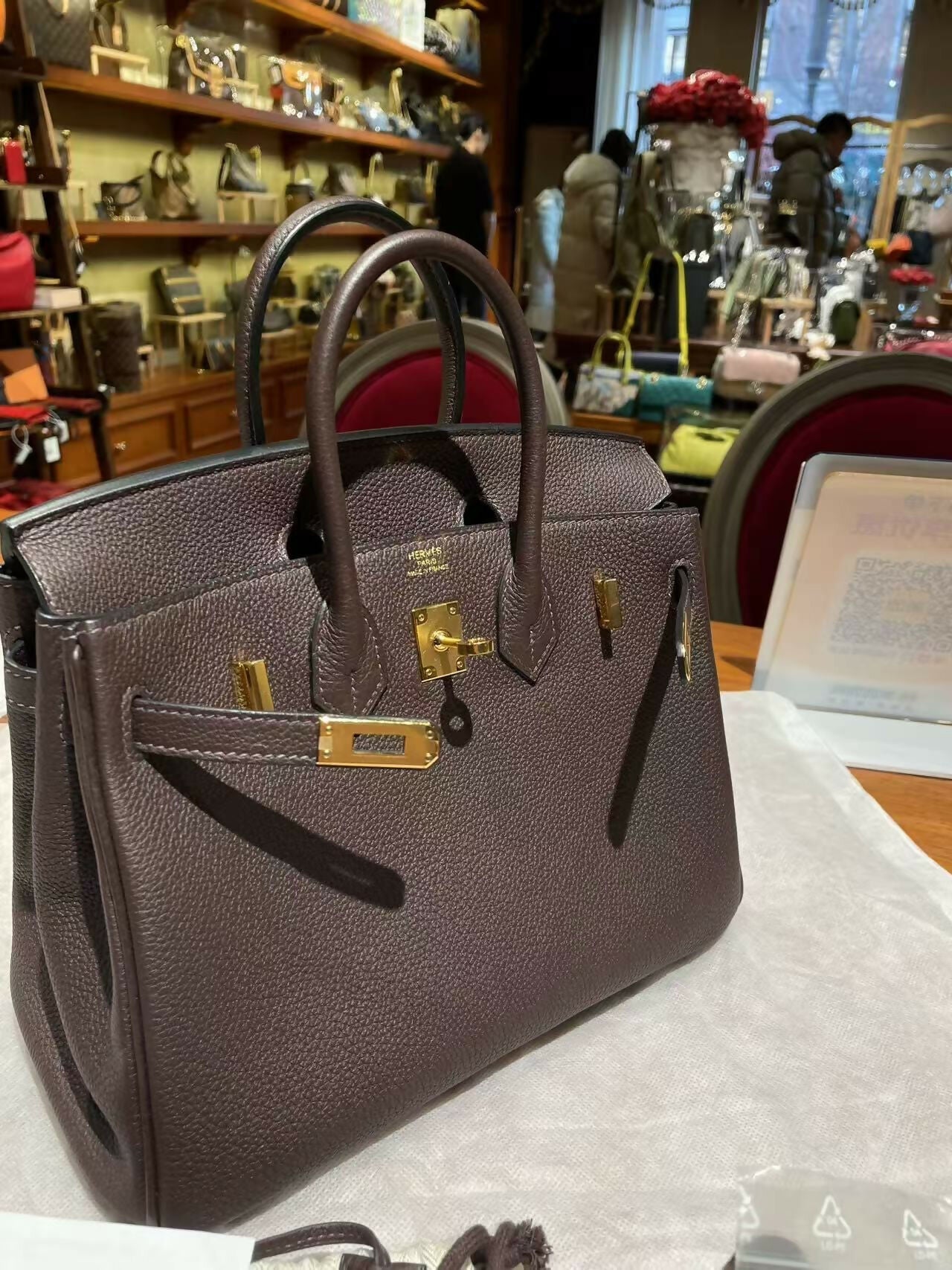 Hermes Birkin 25 47 Chocolat Togo GHW
