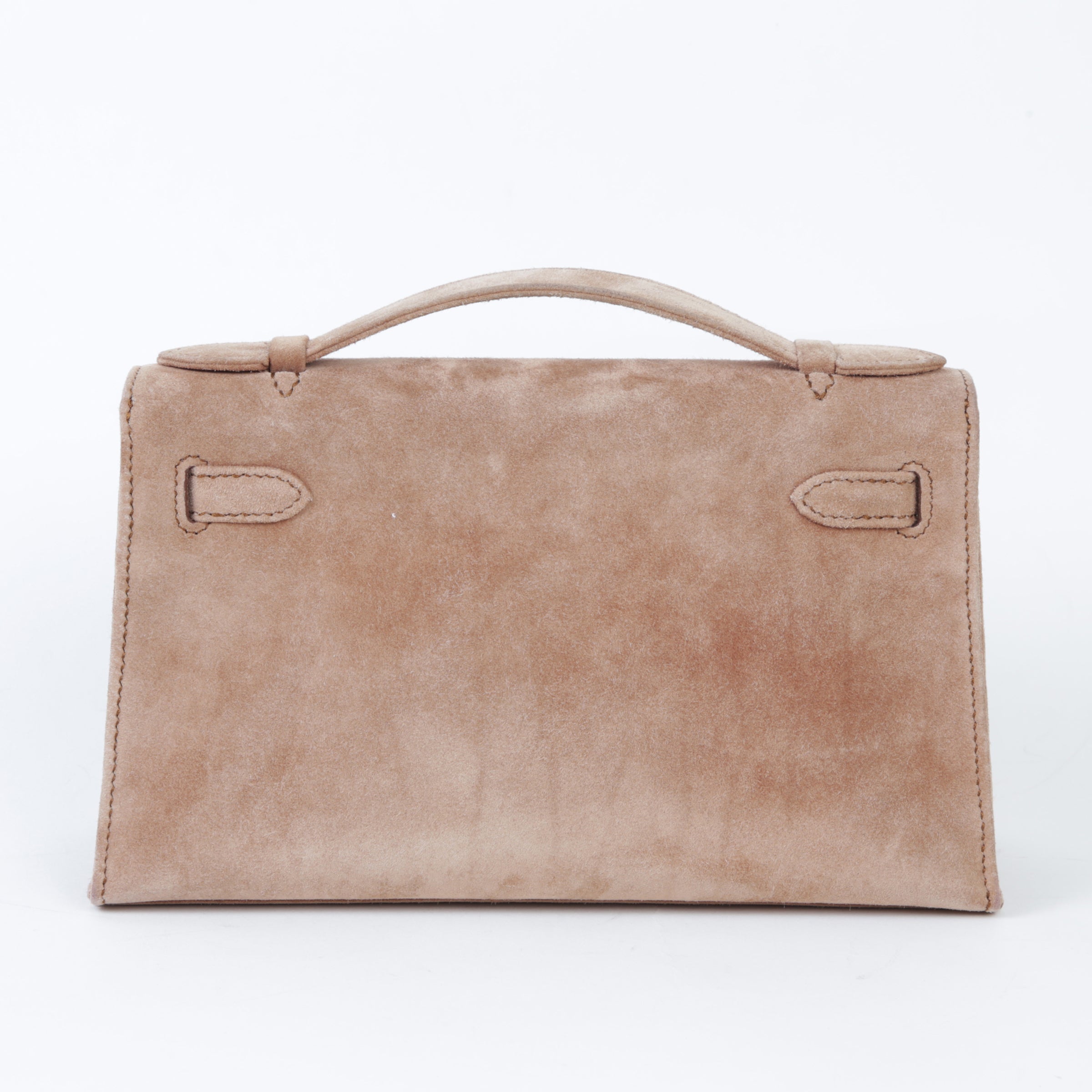 HERMÈS Kelly Pochette Doblis Suede Gold hardware Square