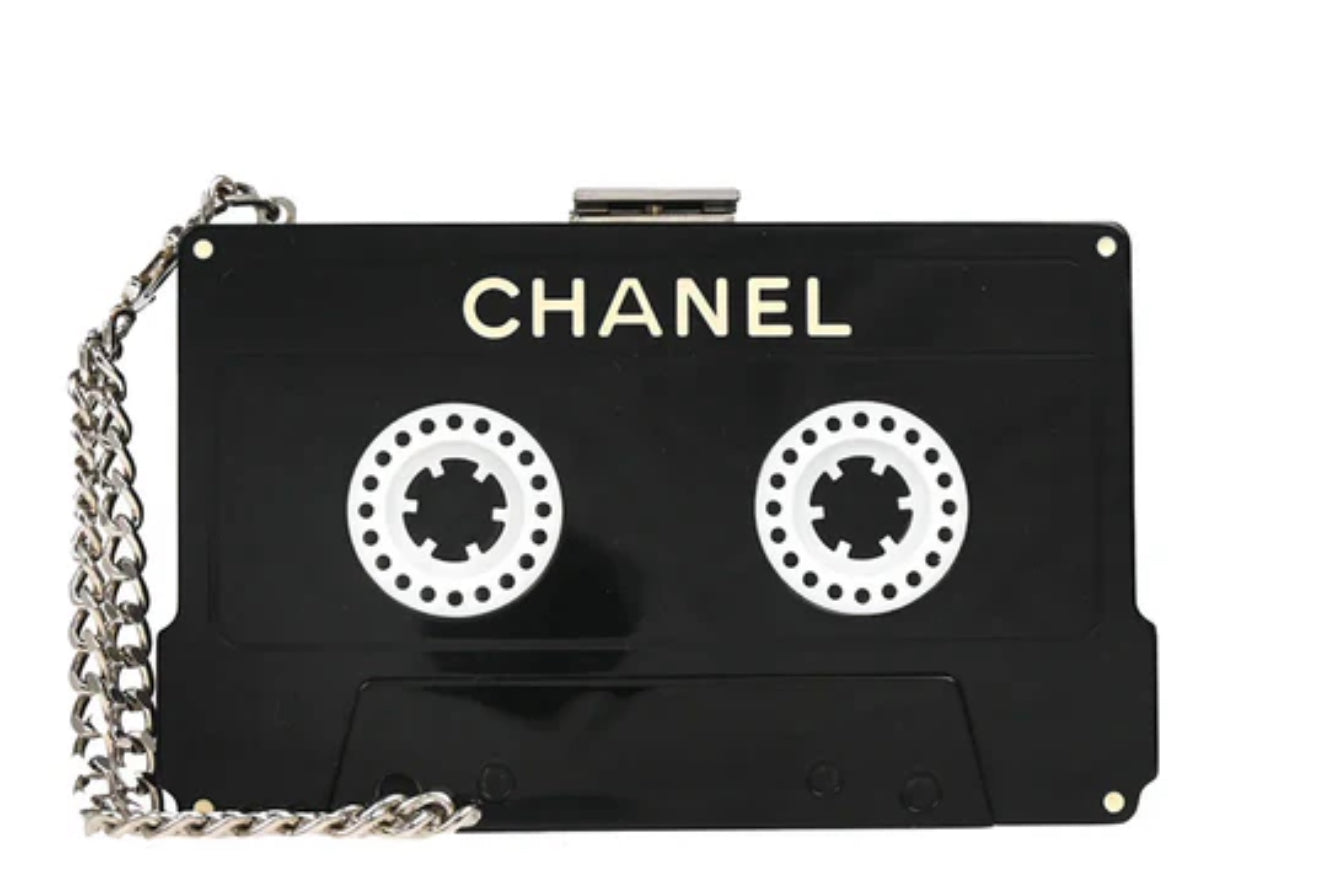 Chanel 04P Black Cassette Clutch Bag