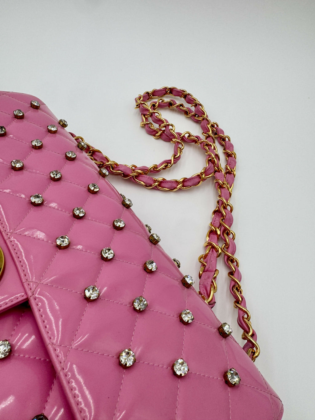 Chanel 1995 Spring/Summer Barbie Collection Pink Rhinestone Maxi Flap Bag