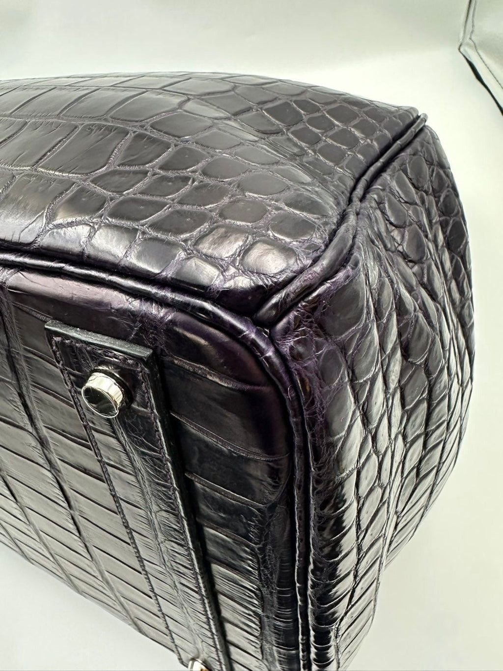 Hermes Birkin HAC 40 Prunoir Matte Alligator leather palladium hardware