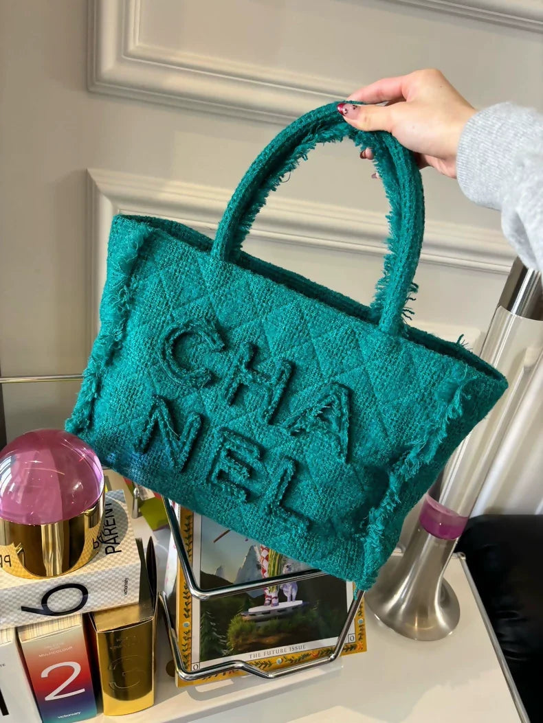 Chanel beach bag in turquoise color