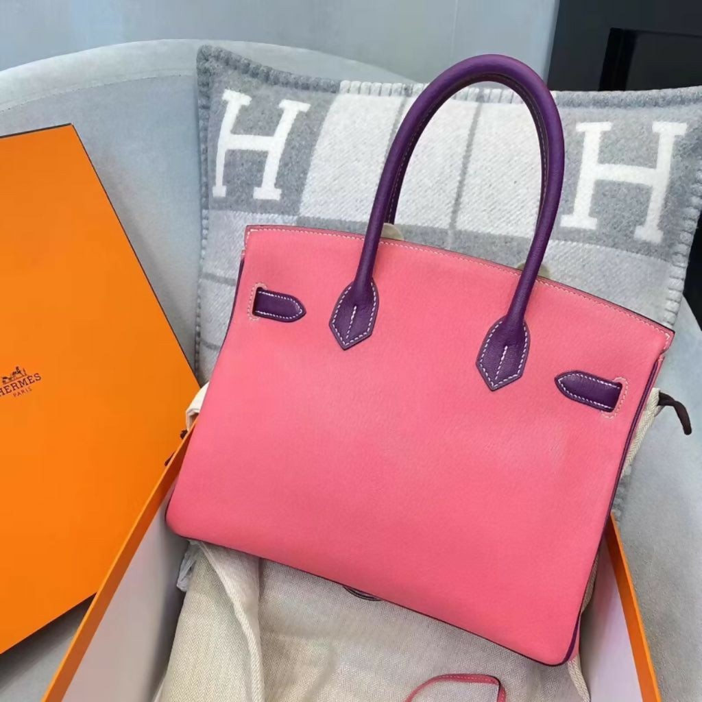 Hermes birkin 30 Pink/Anemone Swift Leather Gold Hardware