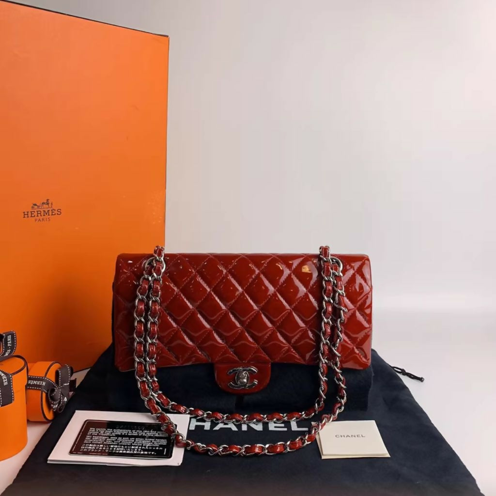 Chanel Classic Flap Medium with Red Patent Leather