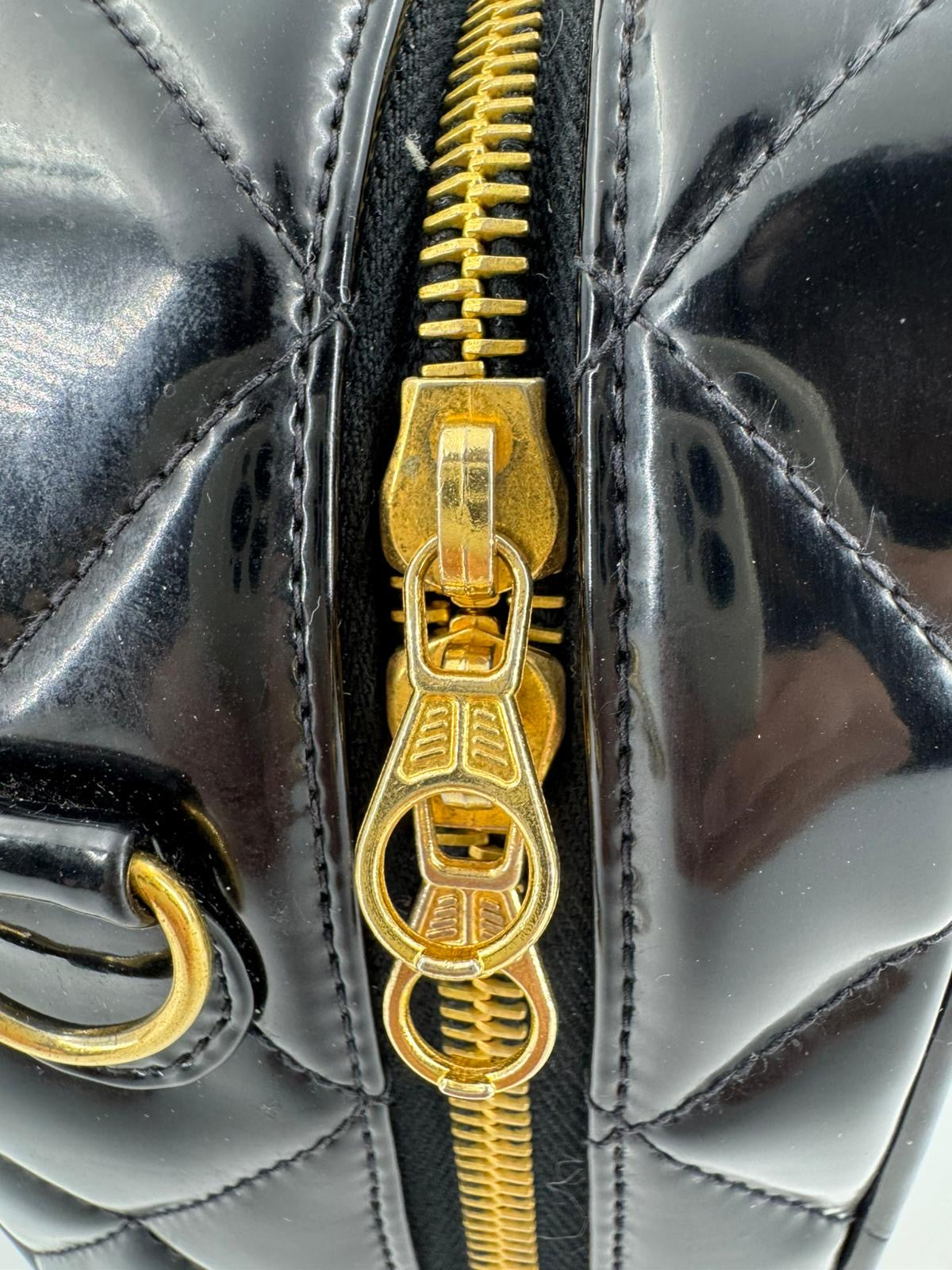 Chanel 1994-96 Black Patent Leather Large Vanity Case