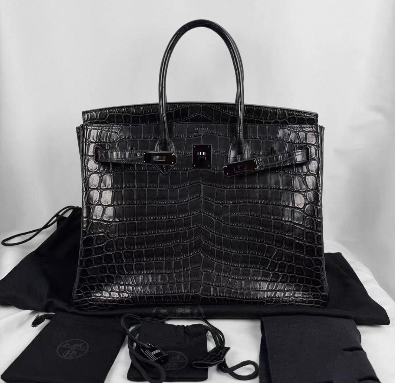 Hermès Birkin 35 SO BLACK Matte Alligator Black PVD Hardware