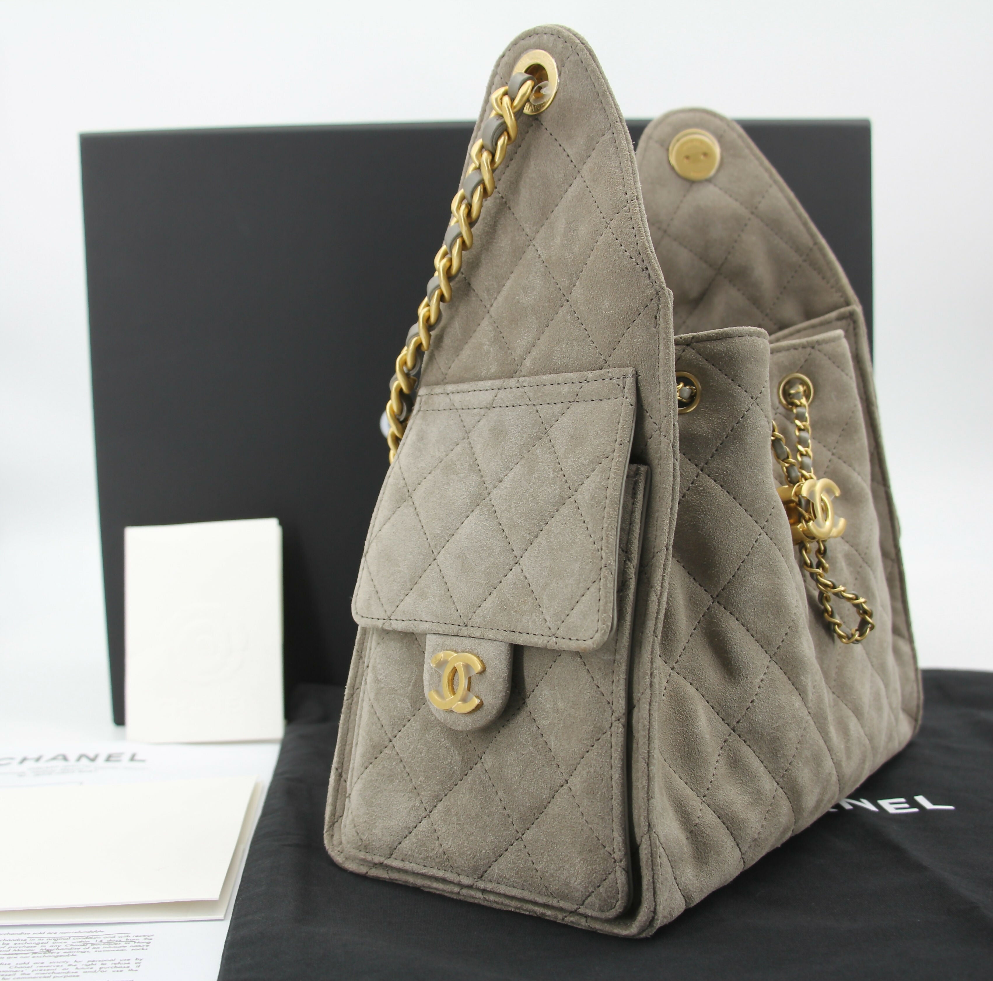 Chanel 2024 Suede & Metal Brown Hobo Bag