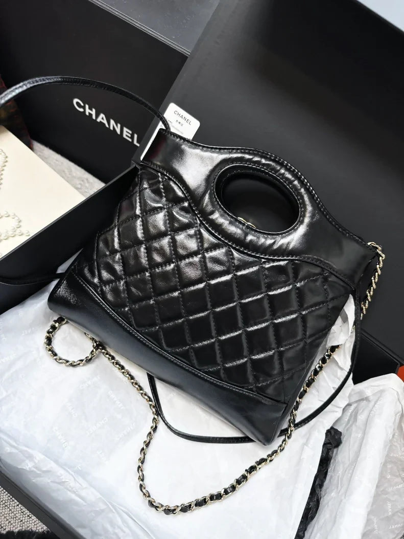 Chanel 24C 31bag  black and gold mini handbag