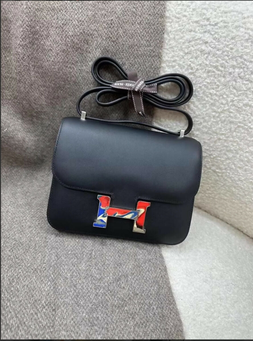 Hermès Constance 19 black swift marble lock