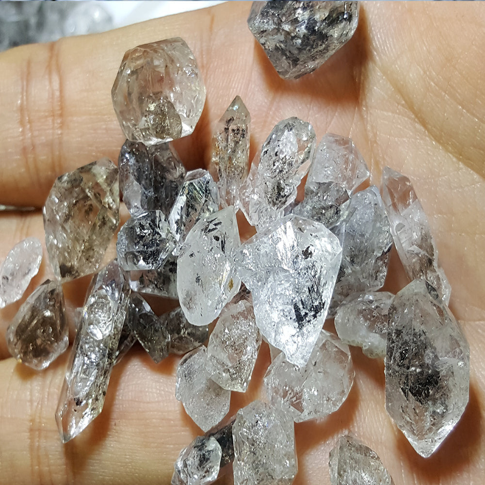 1 kg Herkimer Diamond Quartz black carbon inclusions