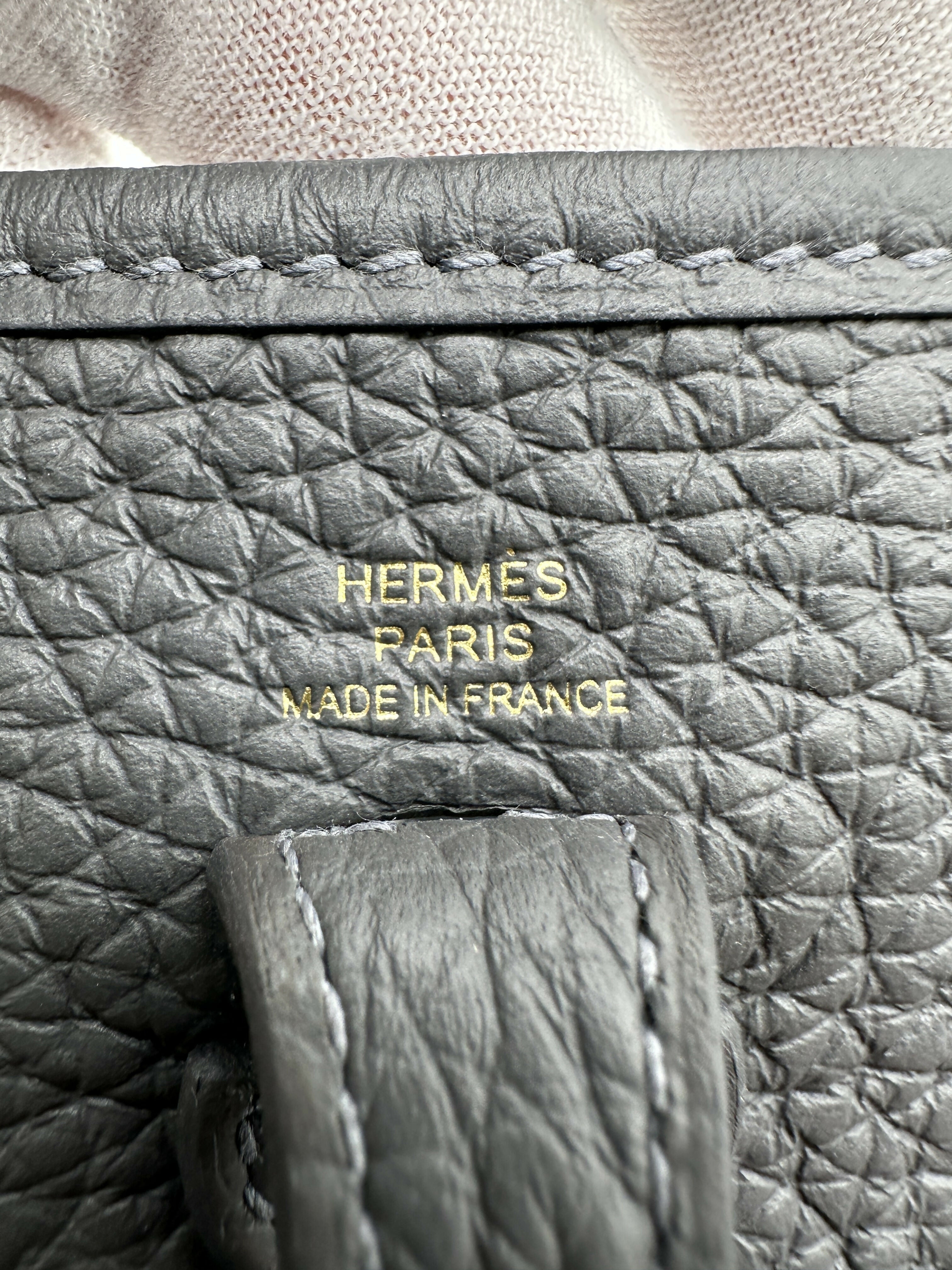 Hermès Mini Evelyne Ardoise GHW Stamp W