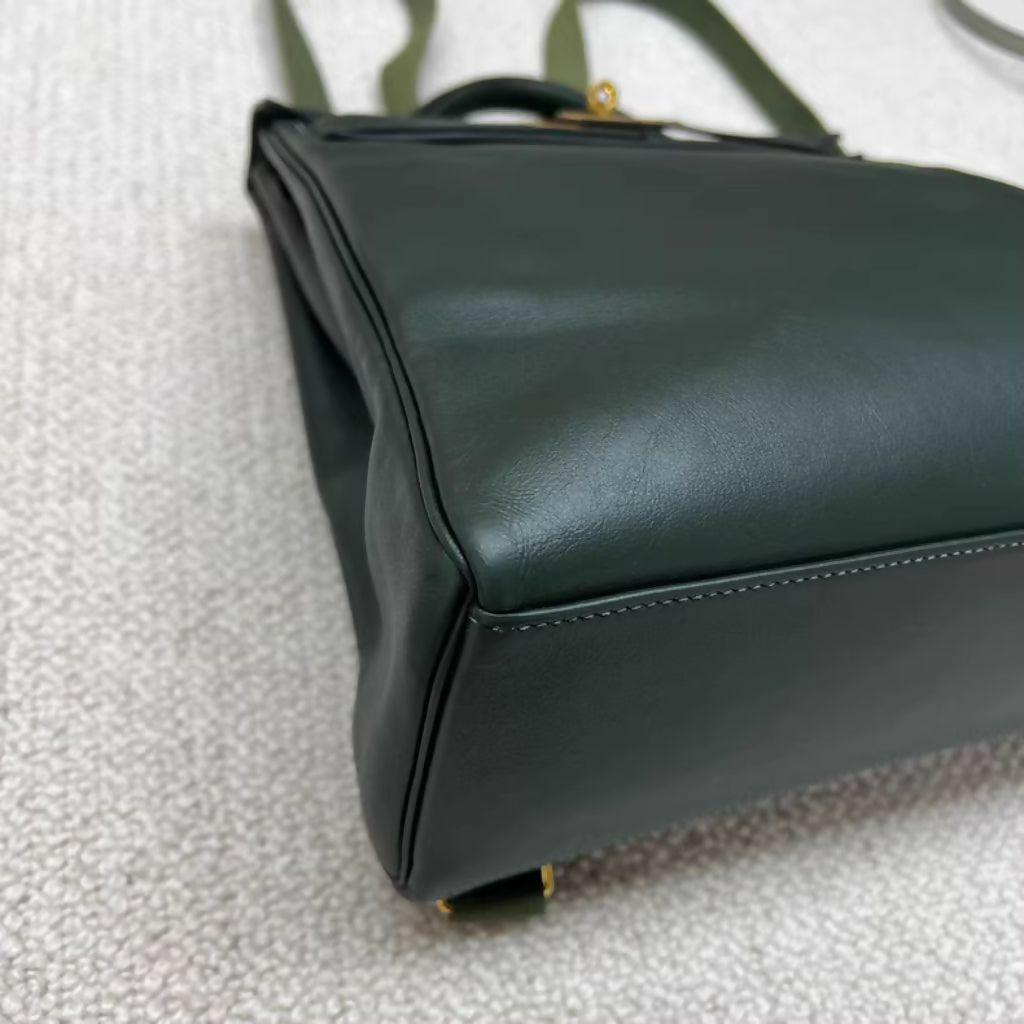 Hermès Kelly Ado GM Vert Anglais Leather Gold Hardware