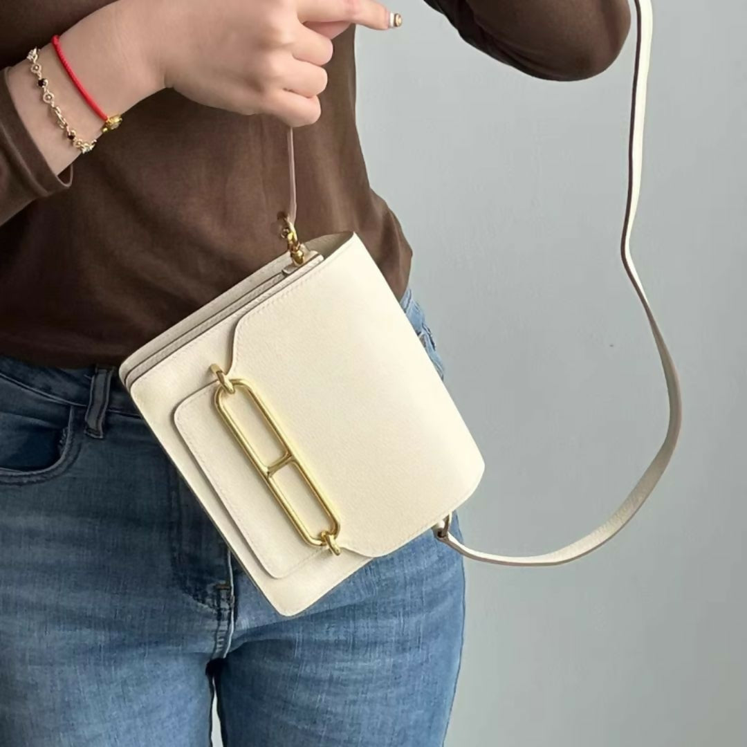 Hermès Mini Roulis 18 Evercolor Craie Gold Hardware