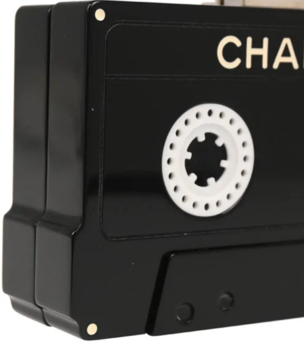 Chanel 04P Black Cassette Clutch Bag