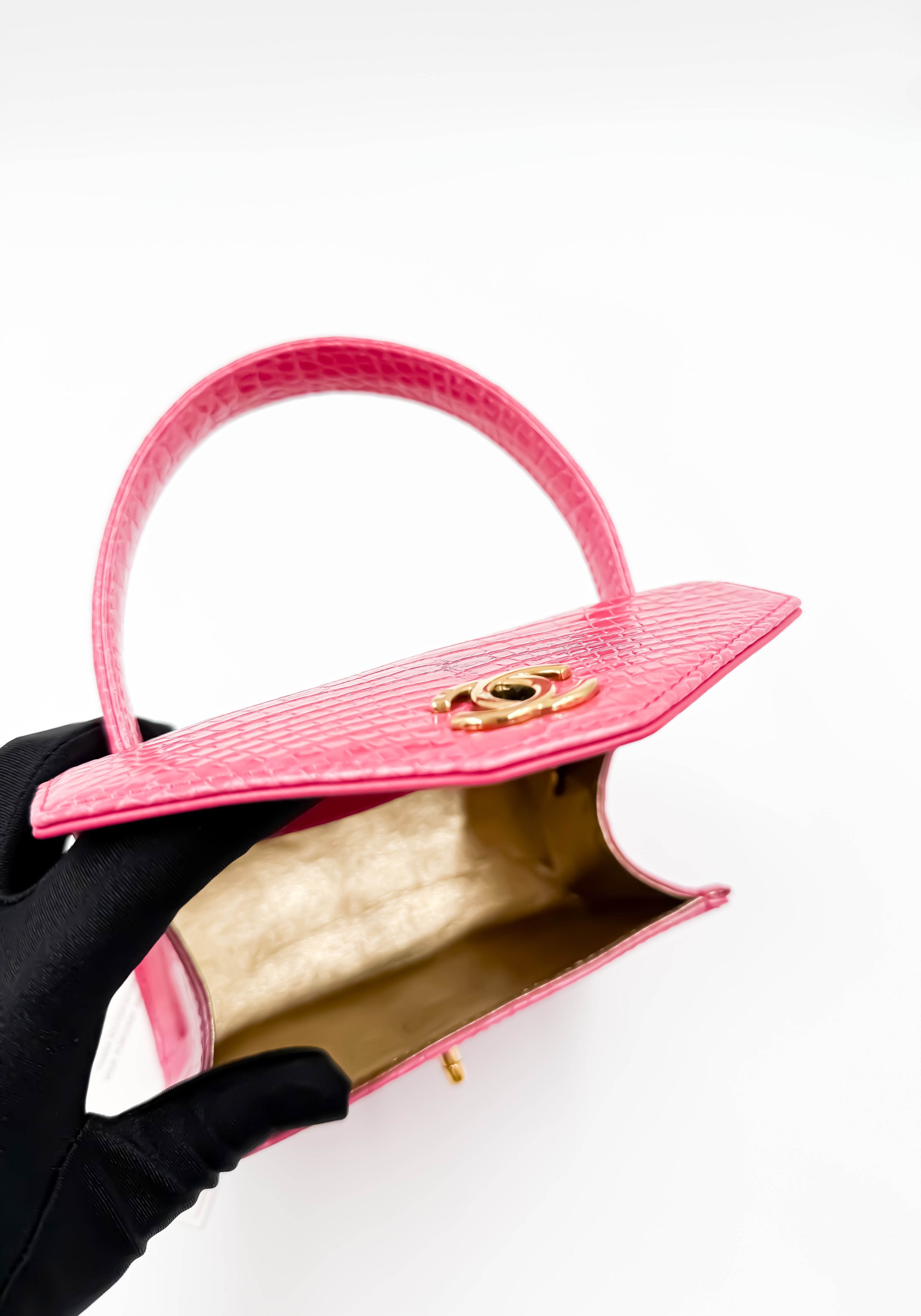 Chanel Vintage Pink Crocodile Mini Top-Handle — Collector’s Edition