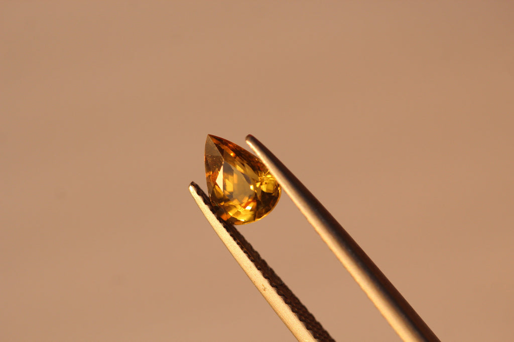 1.09 carats Pear Rare Natural Yellow Chrysoberyl