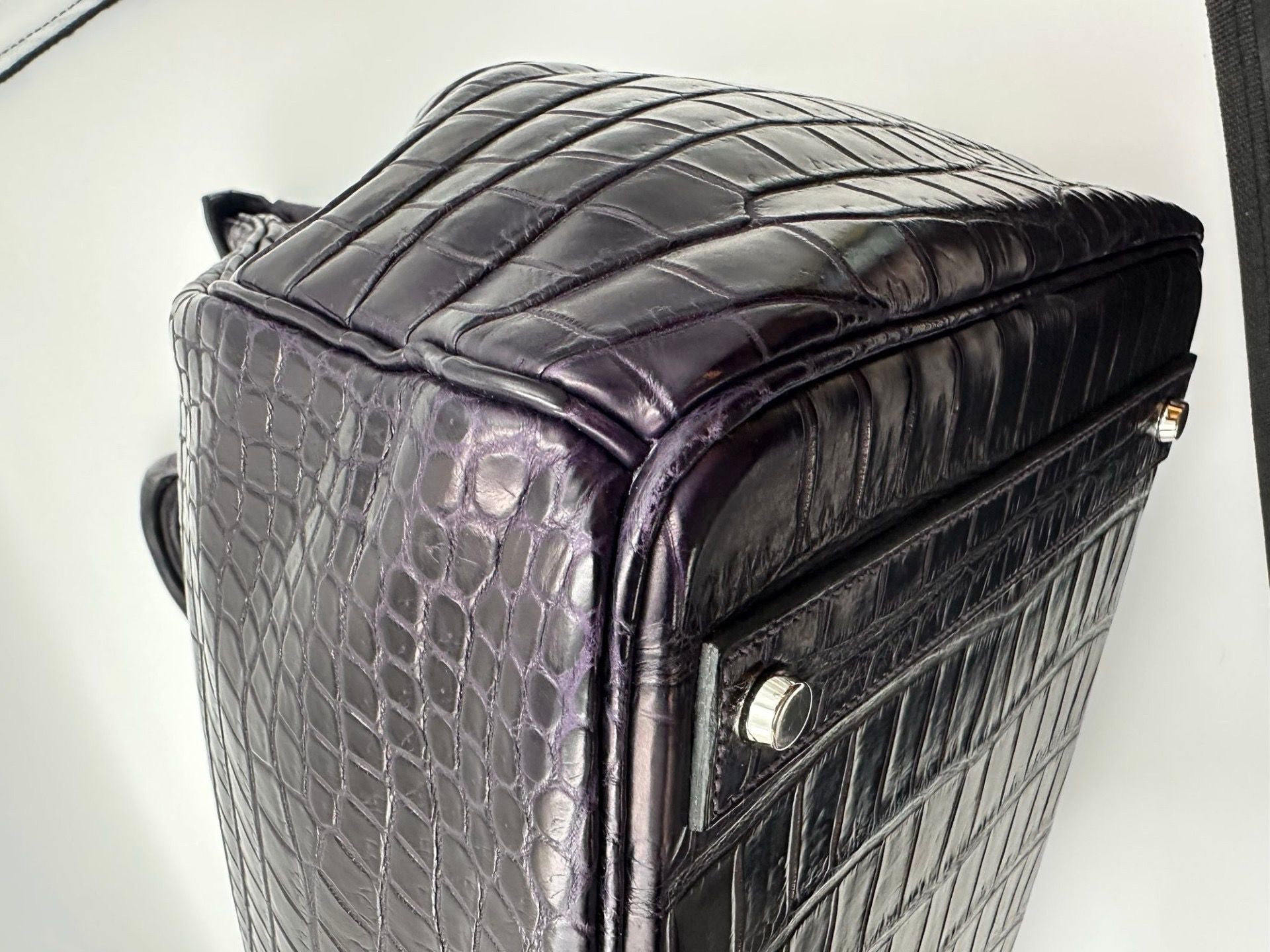 Hermes Birkin HAC 40 Prunoir Matte Alligator leather palladium hardware