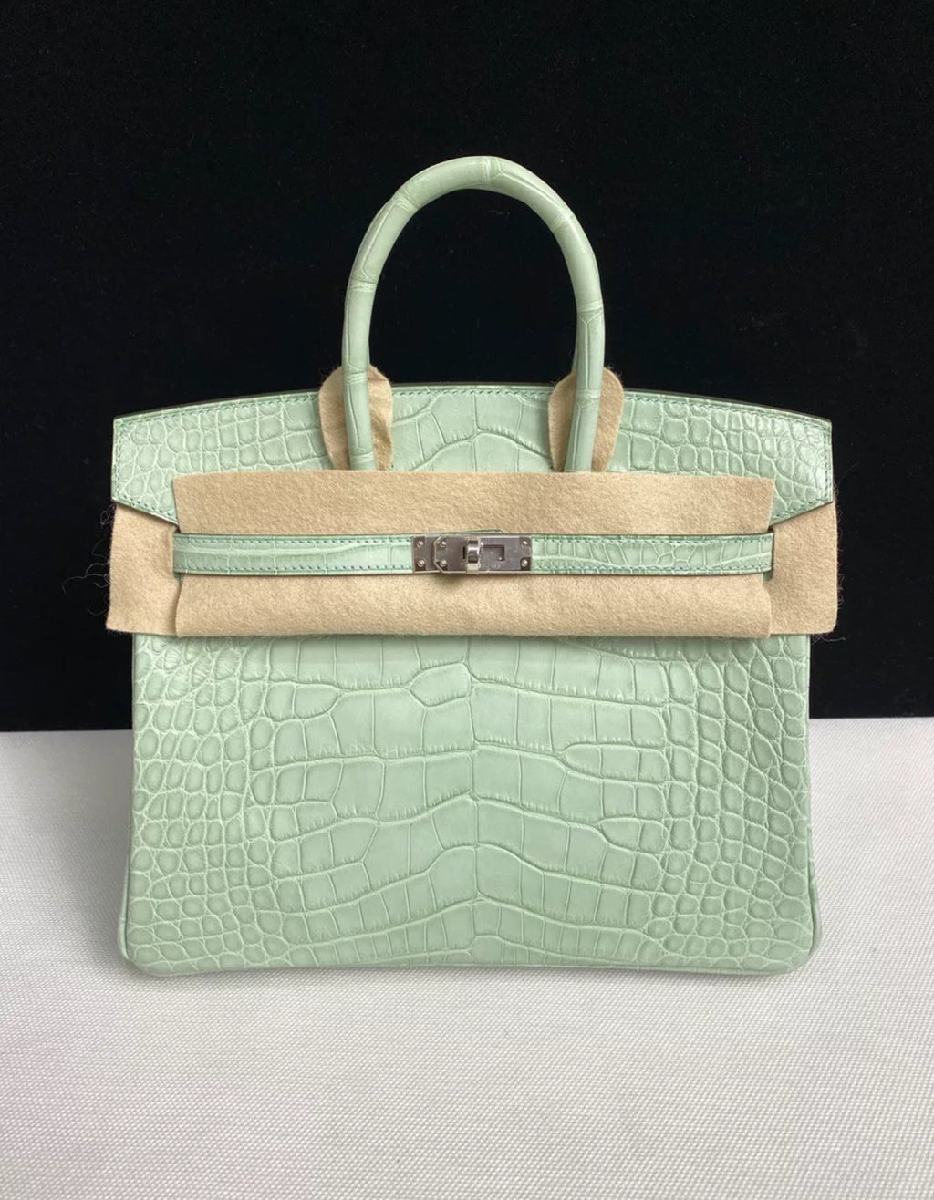 Hermès Birkin 25 Vert d'Eau Matt Alligator Palladium Hardware