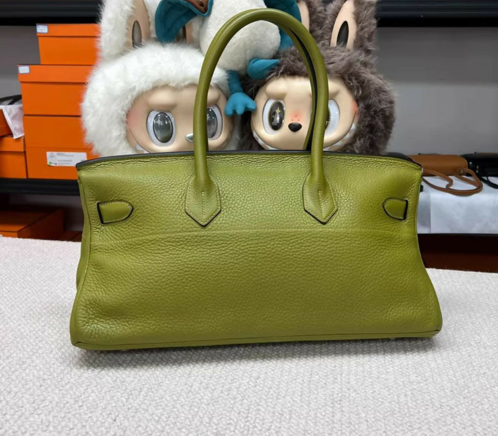 Hermes Birkin Shoulder Vert Chartruese Clemence Leather Palladium Hardware