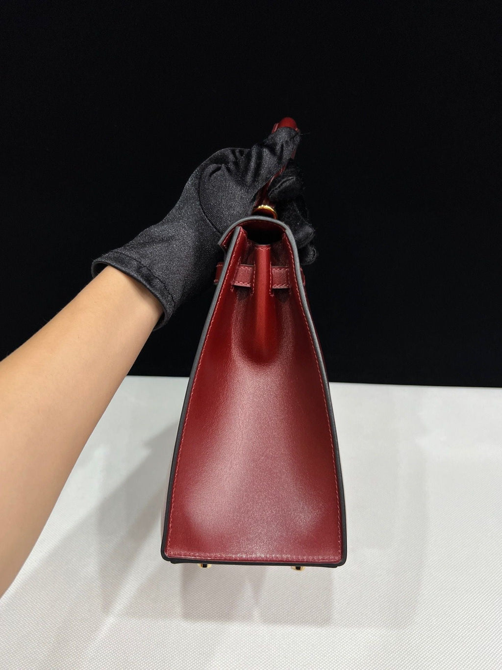 Hermes Kelly 25 red box leather Gold hardware