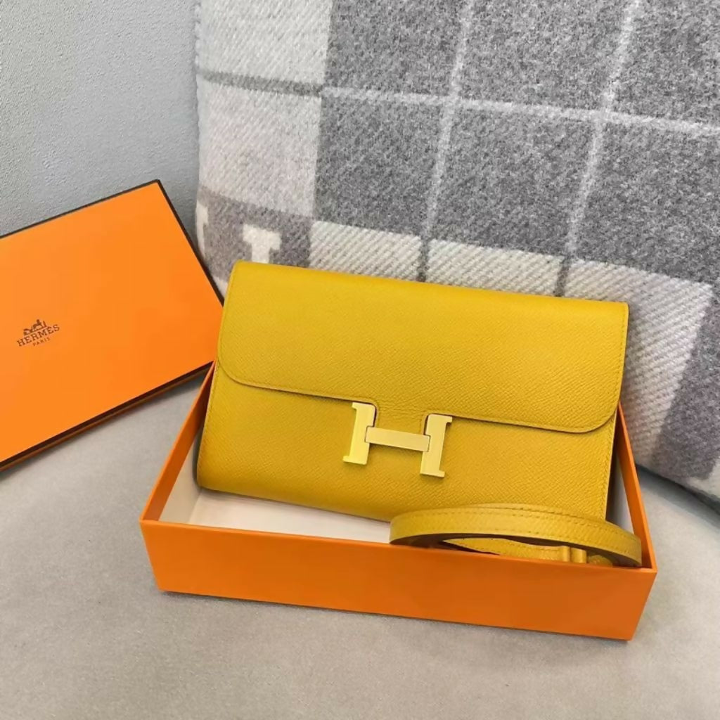 Hermes Kelly To go Jaune amber epsom leather gold hardware