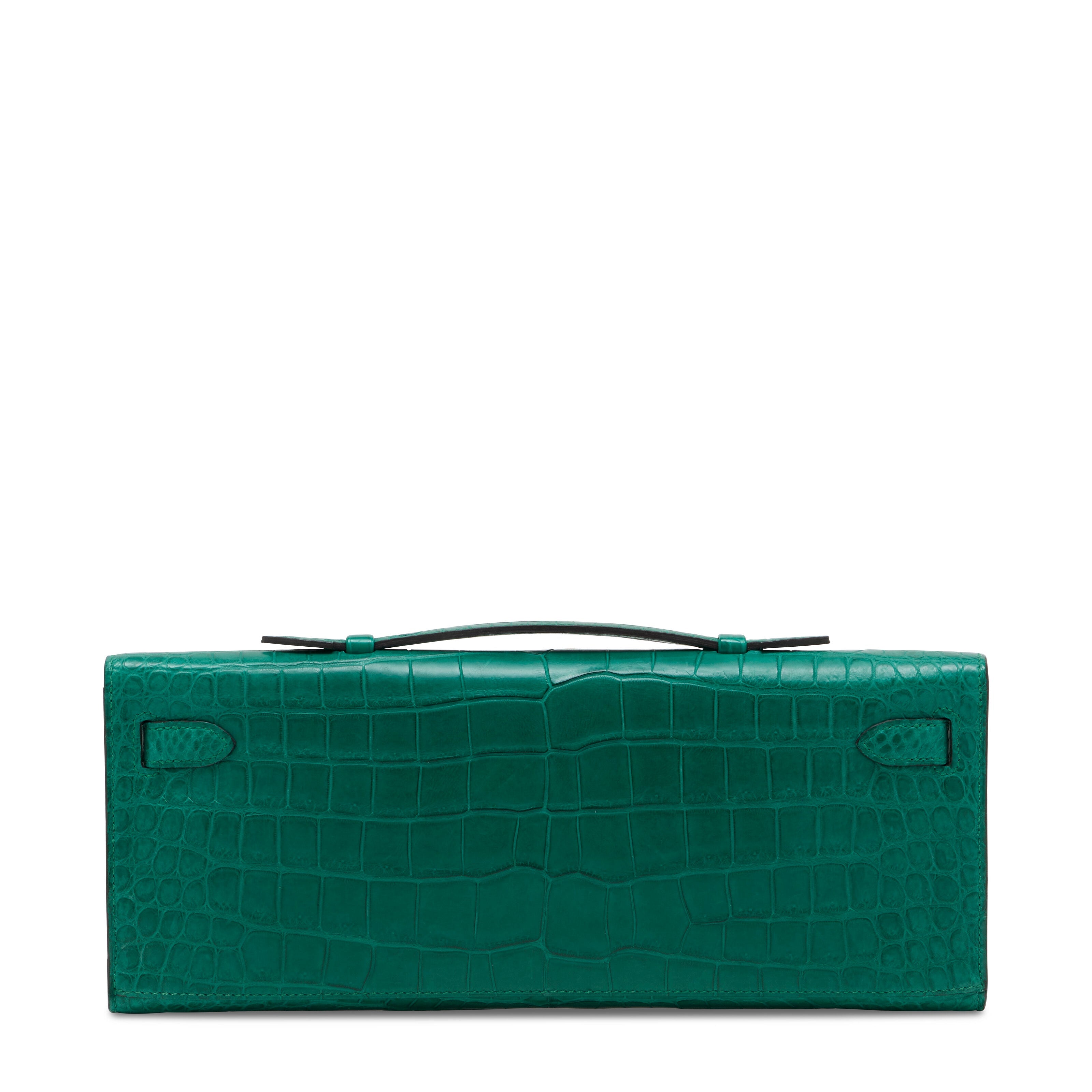 Hermes Kelly Cut Malachite Matte Crocodile Leather with palladium hardware