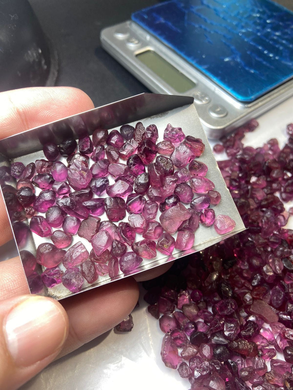 200 grams Natural Unbalite Garnets Rough for Faceting