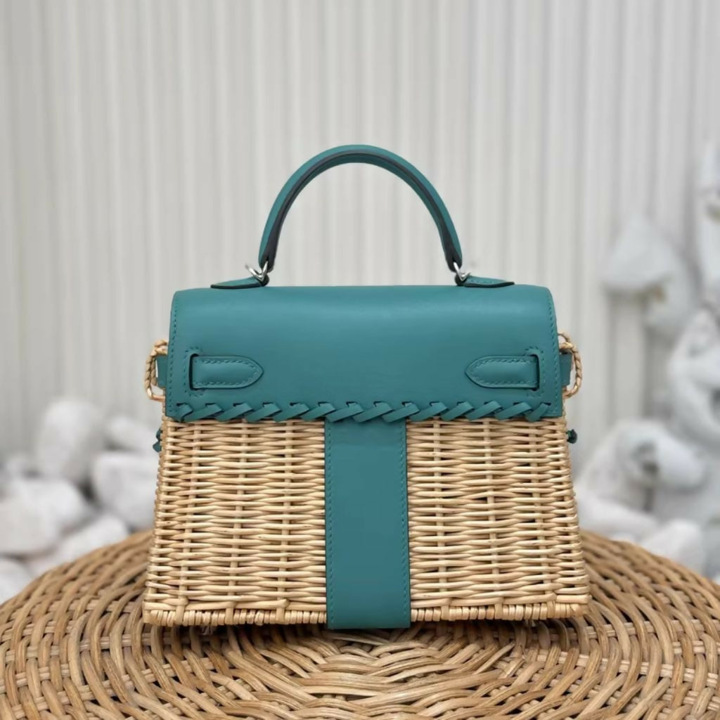 Hermès Mini Kelly Picnic Green Swift Leather with Palladium hardware