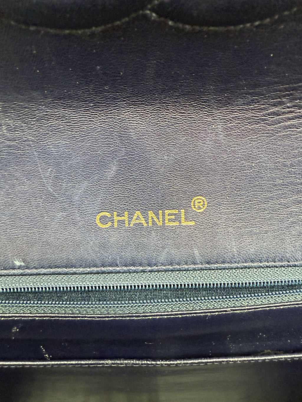Chanel Vintage 1980s Navy Lambskin Maxi Classic Single Flap- Series 1