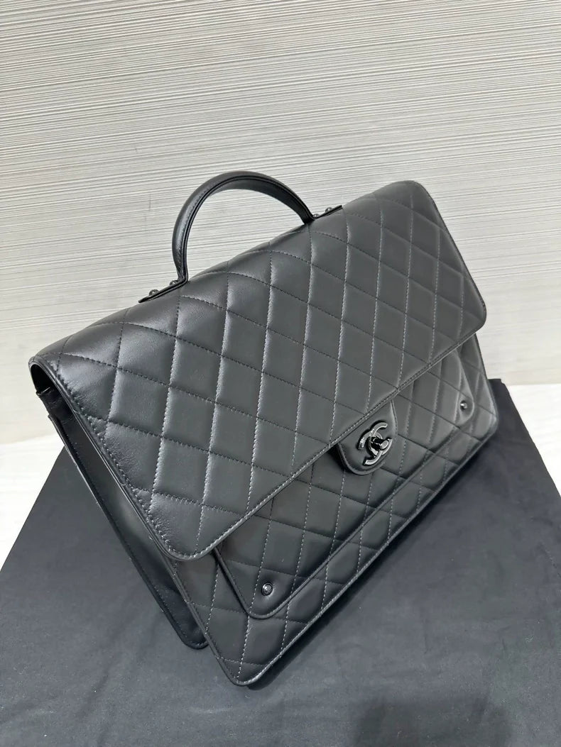 Chanel 25B black briefcase bag