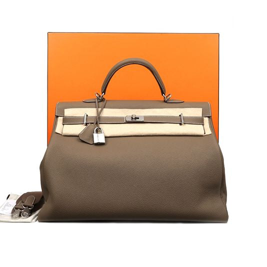 Hermes Etoupe Voyage Kelly 50 Bag