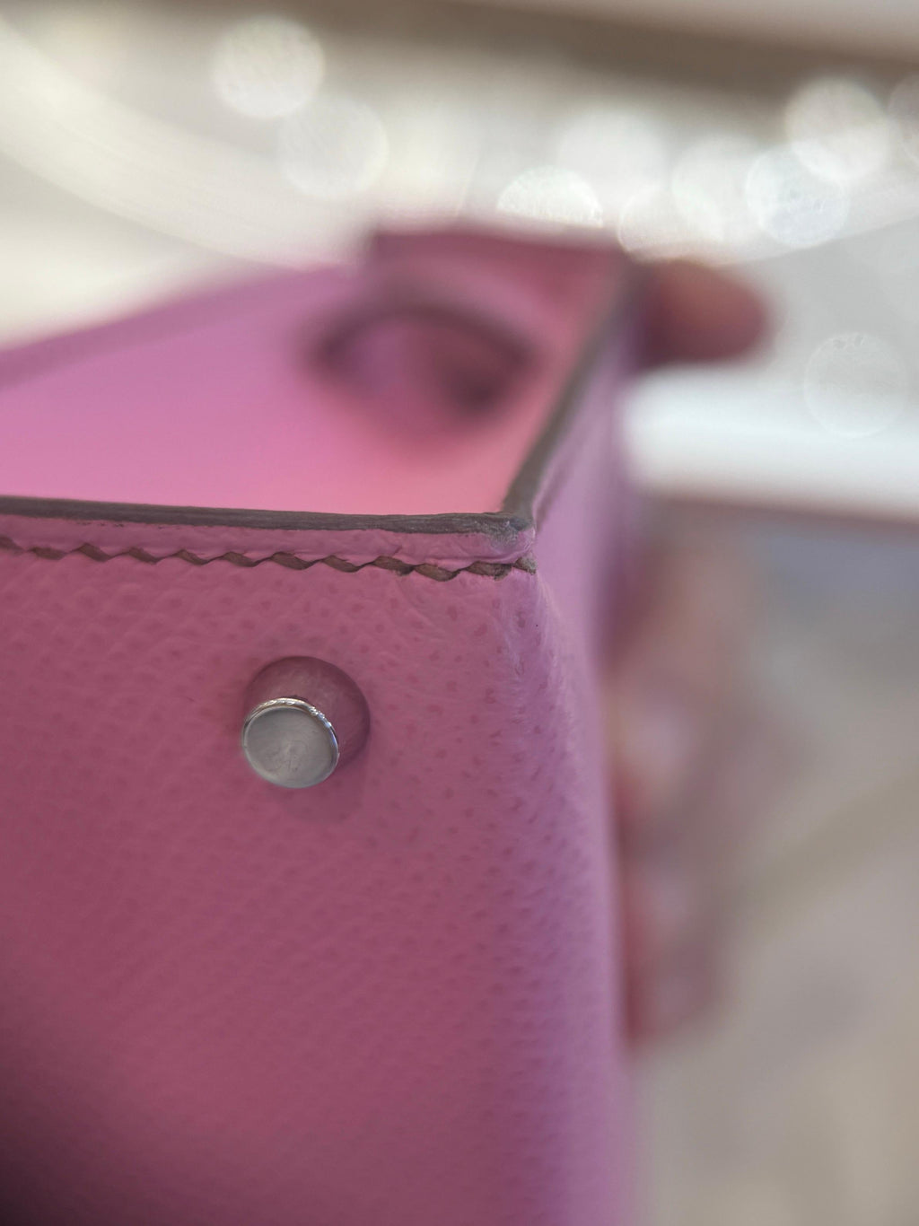 Hermes Mini Kelly 20 5P Pink Bubblegum Chèvre Leather with Palladium Hardware