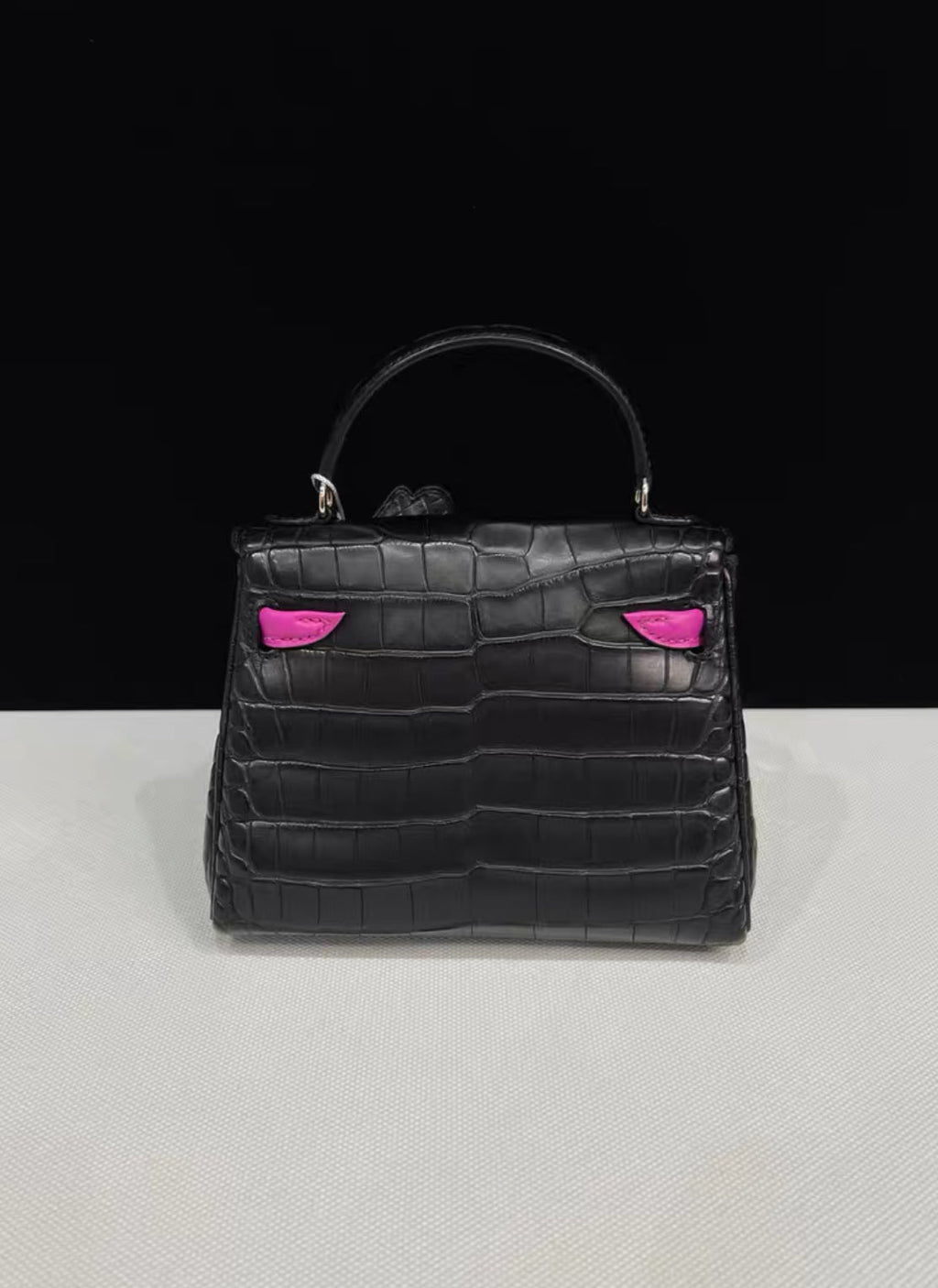 Hermès Kelly Doll Black Matte Alligator with Palladium Hardware
