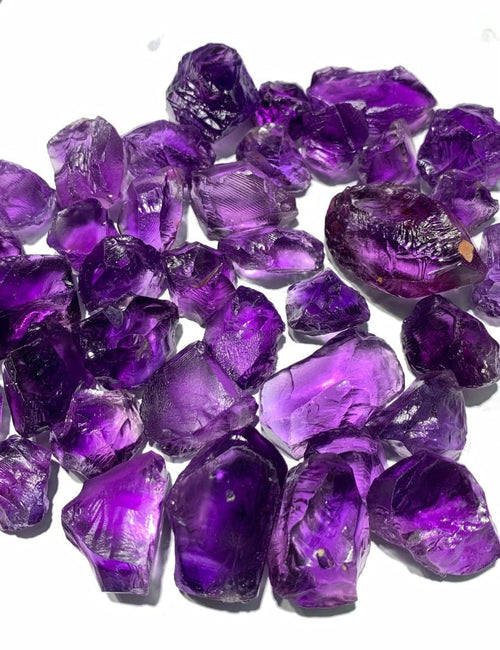 1 KG Facet Rough Amethyst Bulk Deal | Facet Grade Raw Amethyst for Faceting