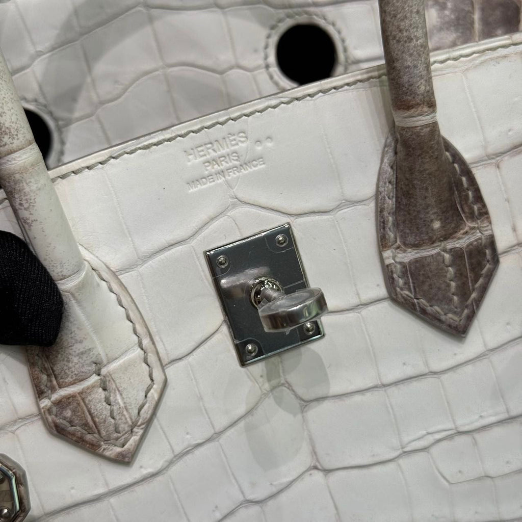 Hermes Birkin 25 Himalaya crocodile leather Palladium Hardware