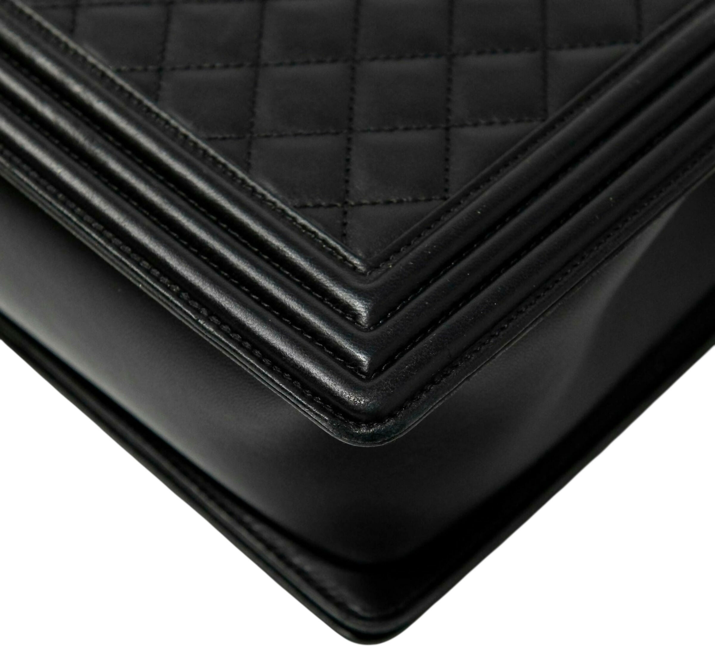 Chanel Black Large Maxi Quilted Lambskin Leather Boy Crossbody Bag
