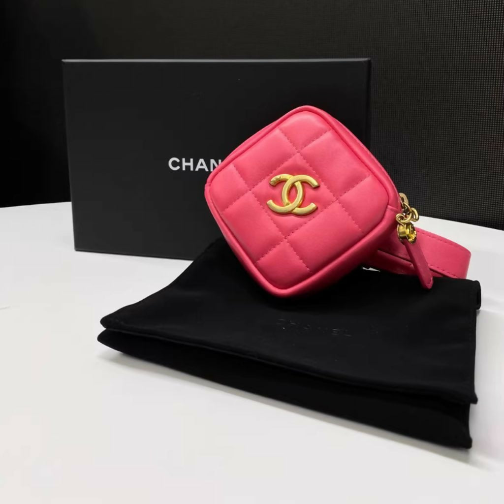 Chanel Rose Pink Quilted Mini Square Bag