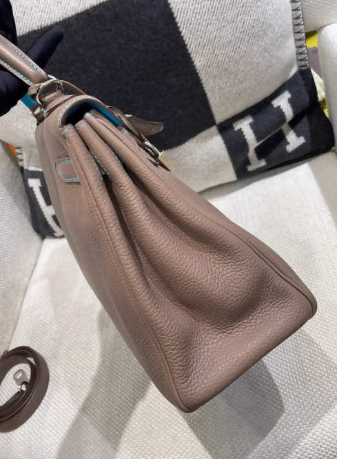 Hermes Kelly 32 etoupe Togo leather palladium hardware