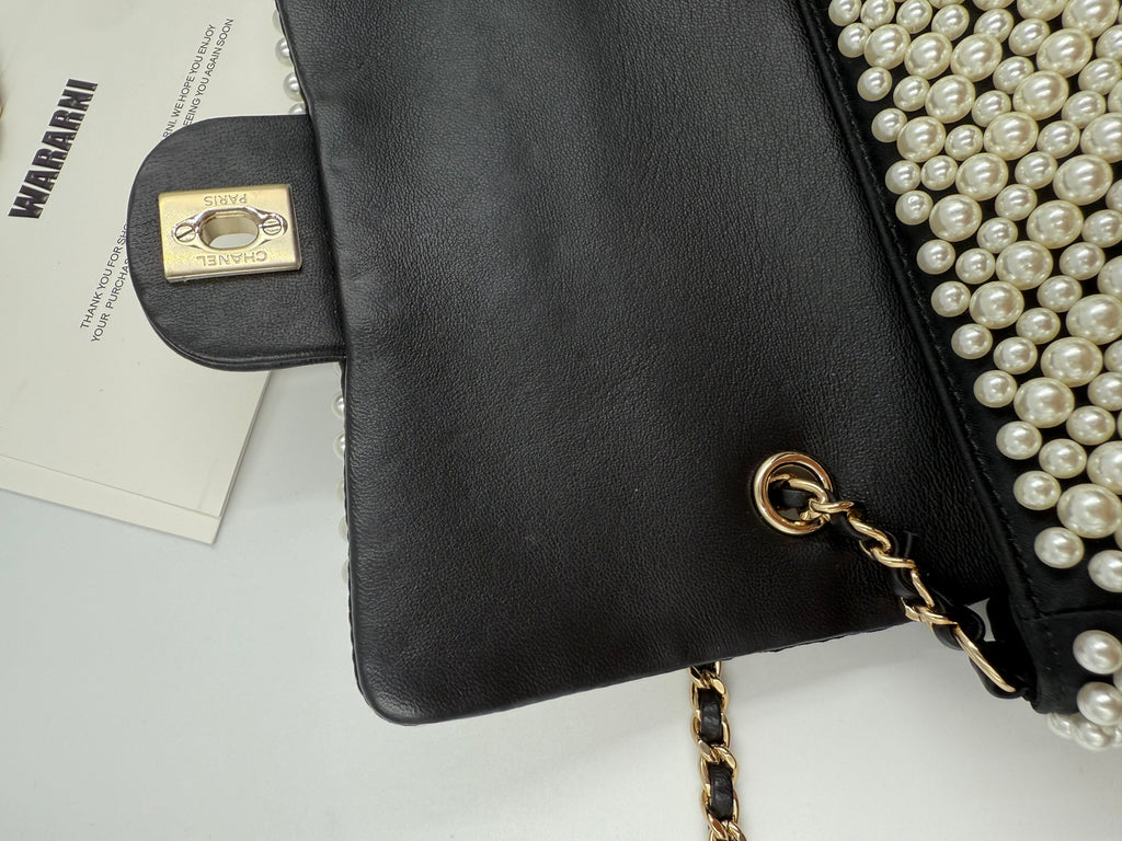 Chanel 19S Pearl-Embellished Mini Rectangular Flap Bag