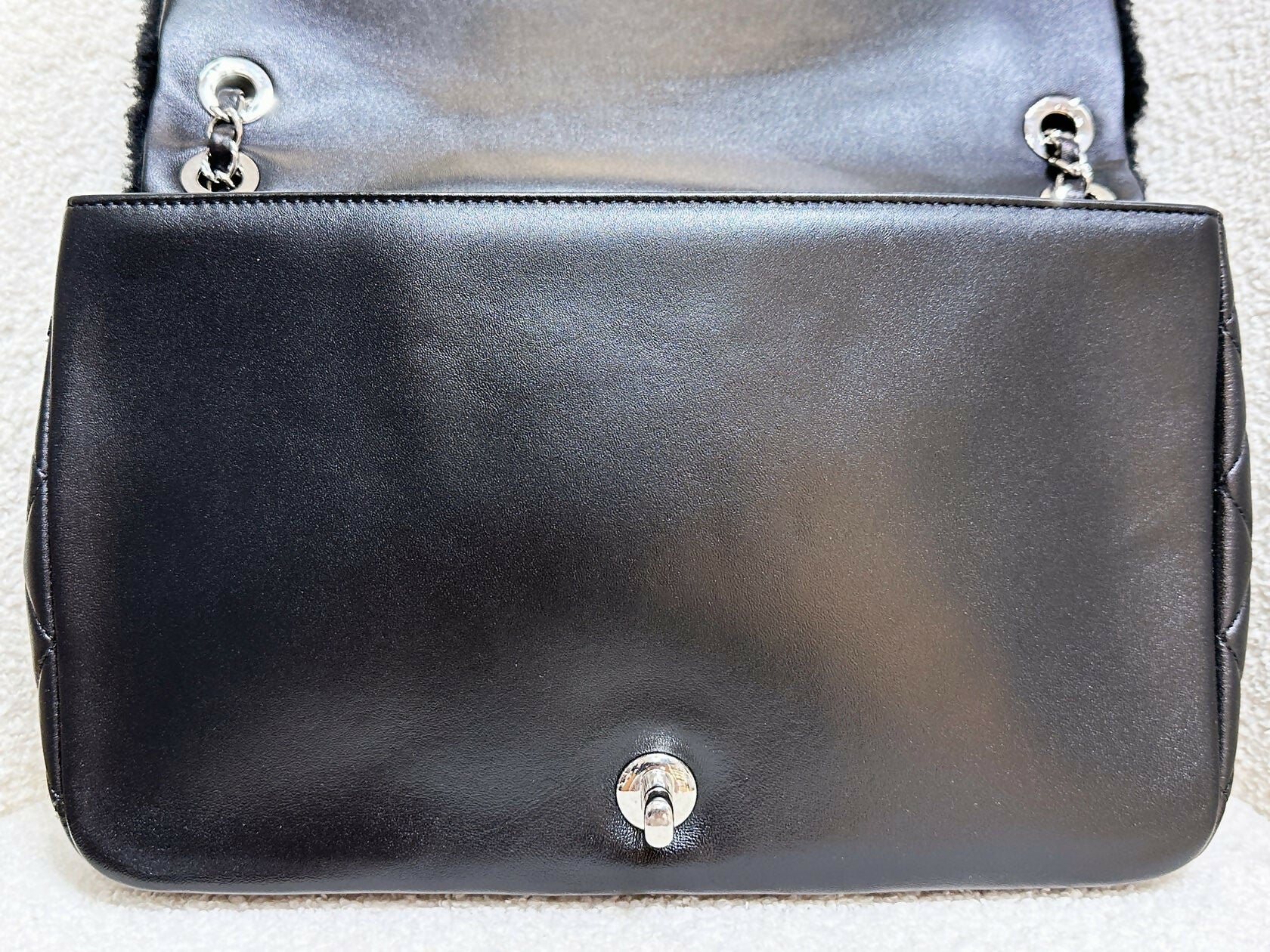 Chanel 2018 Jumbo Classic Flap “Pop Art No.5” Bag, Shearling and Lambskin with Silver Hardware