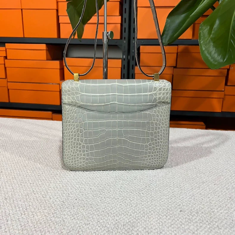 Hermès Constance 24 matte crocodile leather gold hardware
